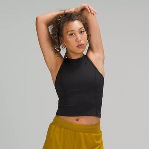 lululemon nulux racerback cropped run tank top in black